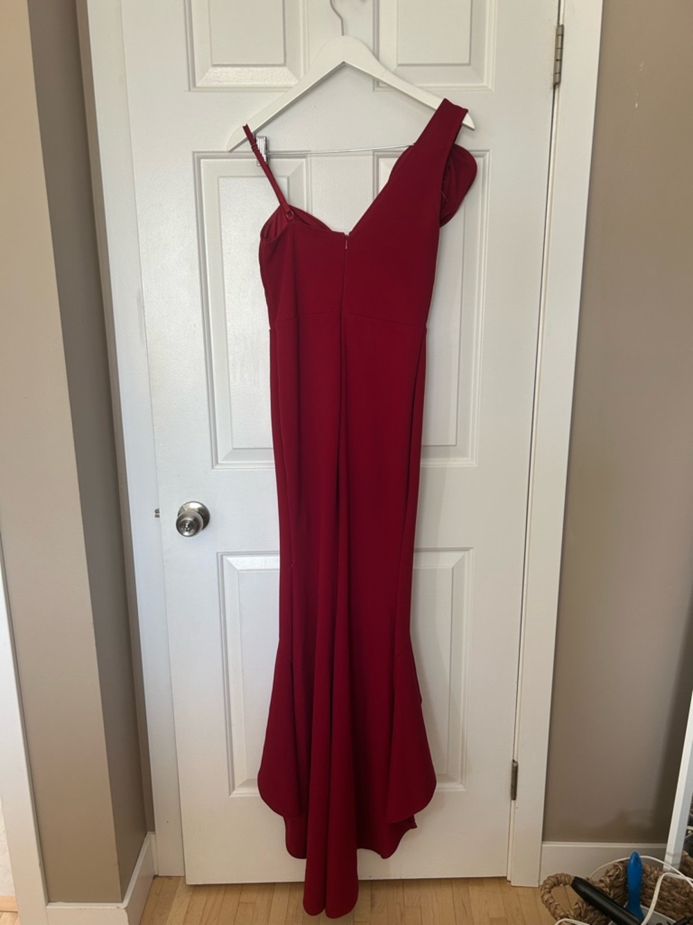 Entry Red One-Shoulder Ruffle Maxi Dress - Picture 2 of 3
